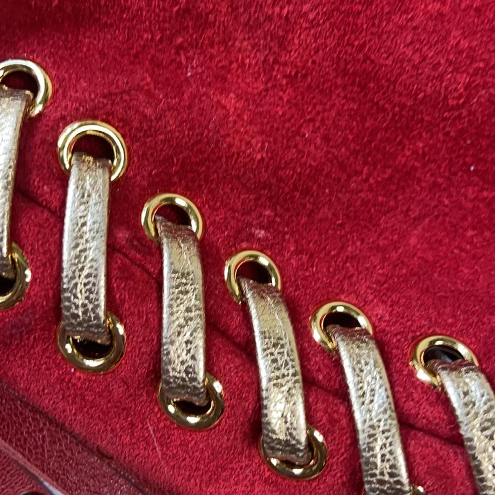 Michael Kors Red Suede Fringe Bag